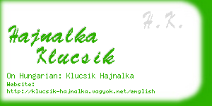 hajnalka klucsik business card